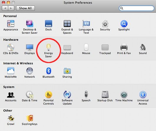 Mac System Preferences, Energy Saver Mac System Preferences, Energy Saver