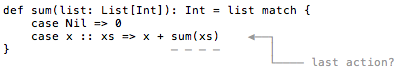 Is the `sum` function tail-recursive?