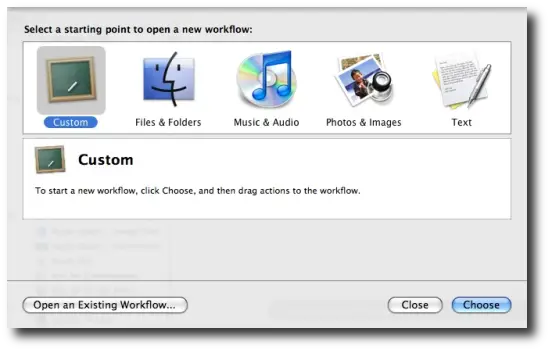 A Mac Automator custom workflow or application