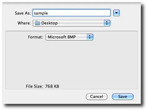 Mac - Convert BMP image to JPEG, PNG, GIF, TIFF, or PDF