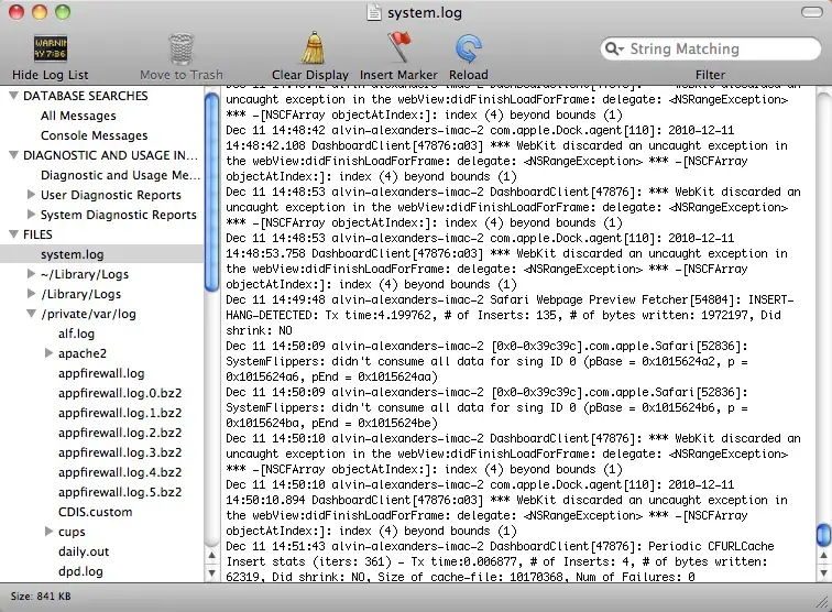 Mac Console app and Mac system log files (Mac debugging)